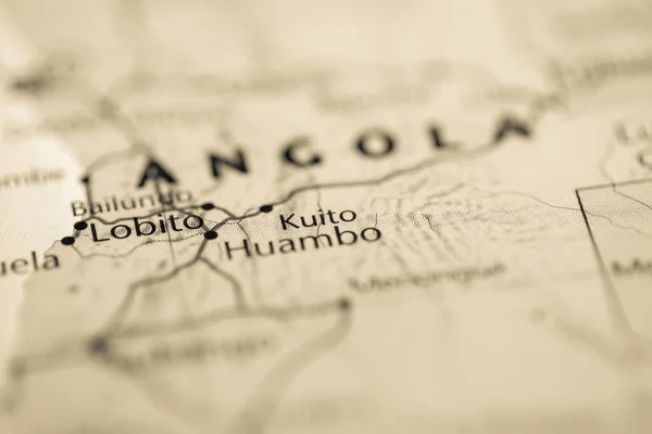 Kuito Angola Mapa — Foto de Stock