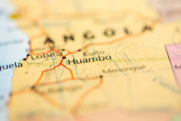 Huambo Angola Mapa — Foto de Stock