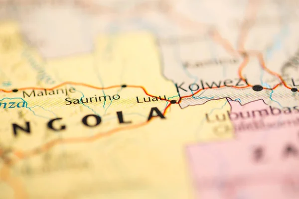 Luau Angola Mapa — Foto de Stock