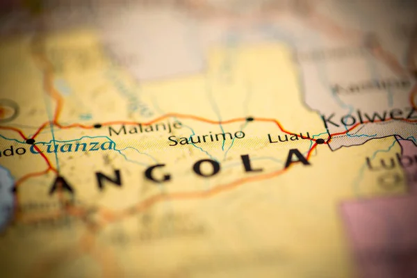 Saurimo Angola Mapa — Foto de Stock