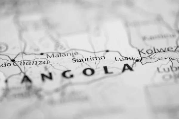 Saurimo Angola Mapa — Foto de Stock
