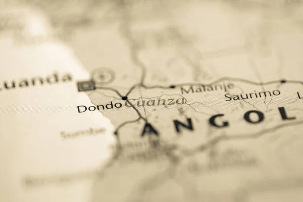 Cuanza Angola Mapa — Foto de Stock