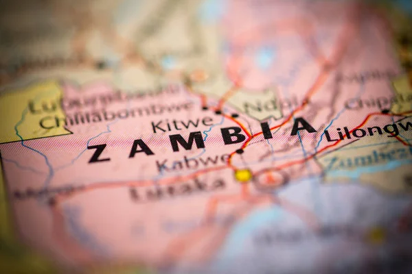 Zambia Mapie — Zdjęcie stockowe