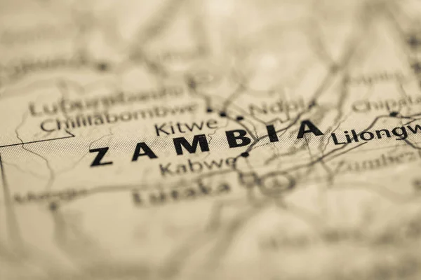 Zambia Sulla Mappa — Foto Stock