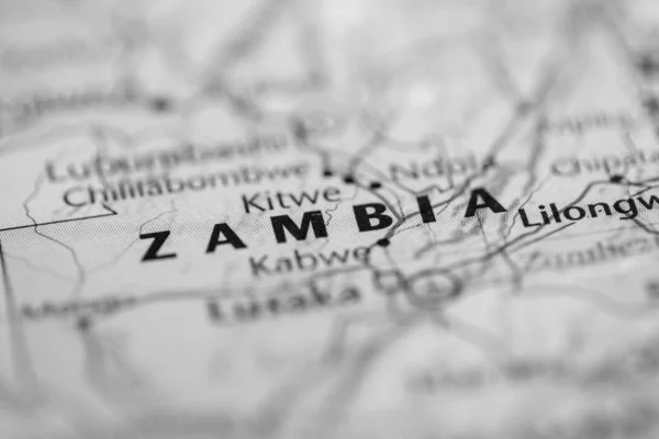 Zambia Sulla Mappa — Foto Stock