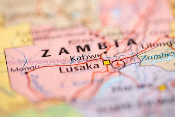 Kabwe Zambia Sulla Mappa — Foto Stock