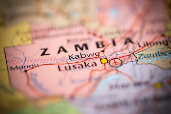 Kabwe Zambia Sulla Mappa — Foto Stock