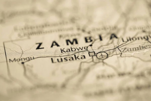 Kabwe Zambia Sulla Mappa — Foto Stock