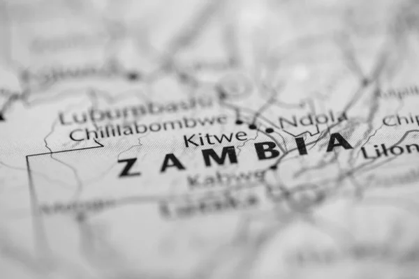 Kitwe Zambia Sulla Mappa — Foto Stock