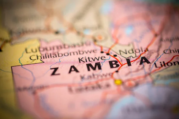 Kitwe Zambia Mapie — Zdjęcie stockowe