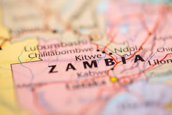 Kitwe Zambia Sulla Mappa — Foto Stock