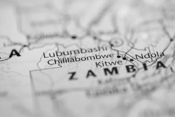 Chililabombwe Zambia Sulla Mappa — Foto Stock