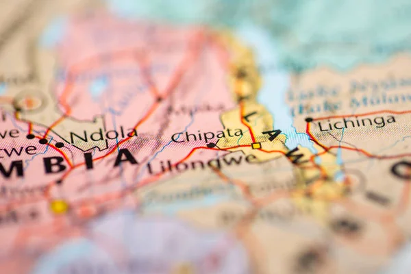 Chipata Zambia Sulla Mappa — Foto Stock