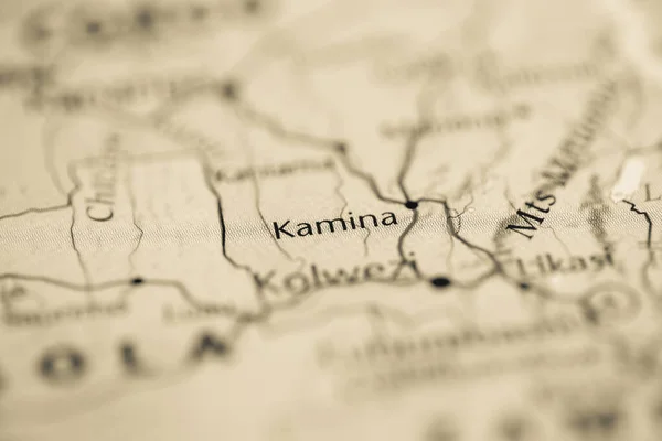 Kamina República Del Congo Mapa — Foto de Stock