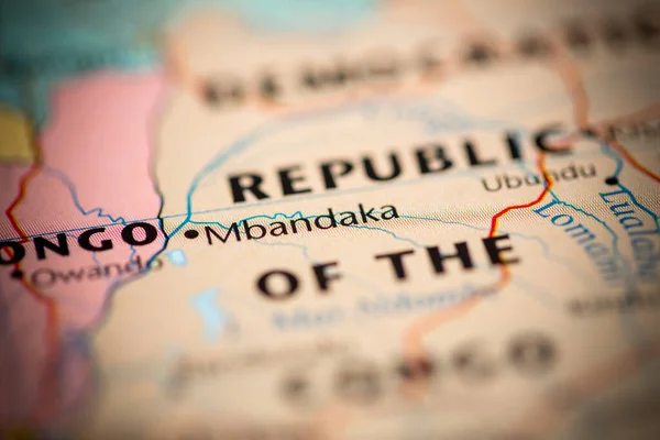 Mbandaka República Del Congo Mapa — Foto de Stock