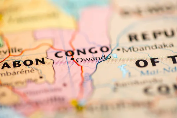 Owando Congo Mapa — Foto de Stock