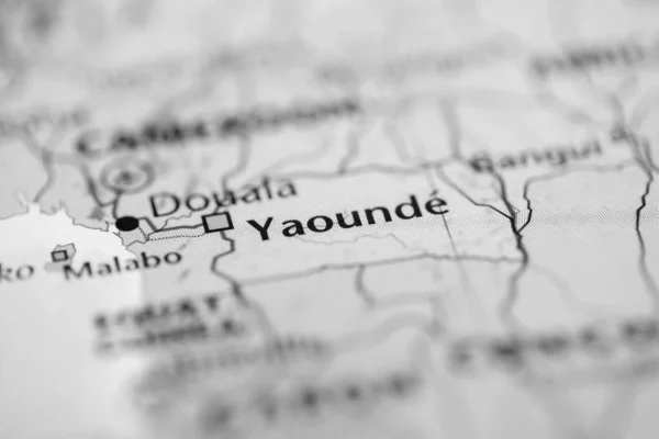 Yaoundé Cameroun Sur Carte — Photo