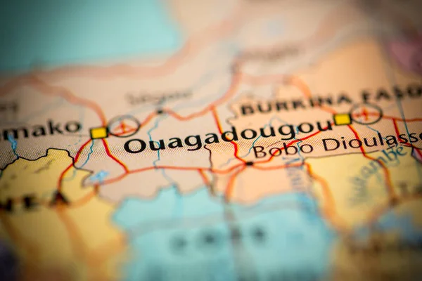 Ouagadougou Burkina Fasso Fondo Del Mapa Cerca — Foto de Stock