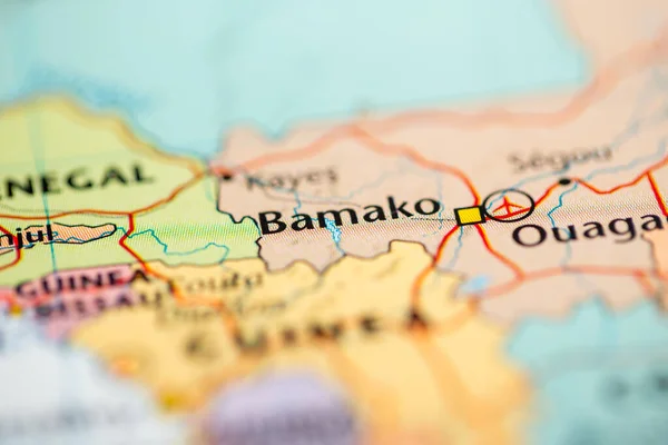 Bamako Mali Map Background Close — Stock Photo, Image