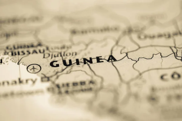 Guinea Карте Заднем Плане Крупным Планом — стоковое фото