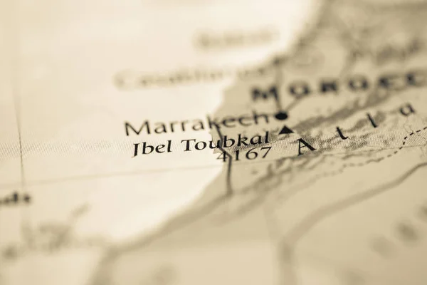 Ibel Toubkal Morocco Map — Stock Photo, Image