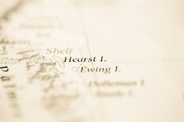 Hearst Adası. Haritada Antarktika