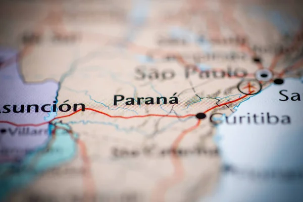 パラナ 地図上のブラジル — ストック写真