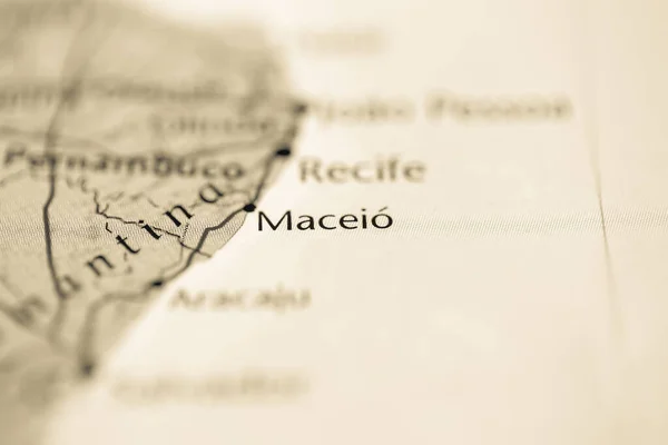Maceio Brasil Mapa — Foto de Stock
