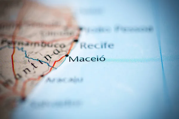 マケイオ 地図上のブラジル — ストック写真