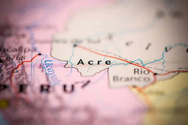 Acre Brasil Mapa — Fotografia de Stock