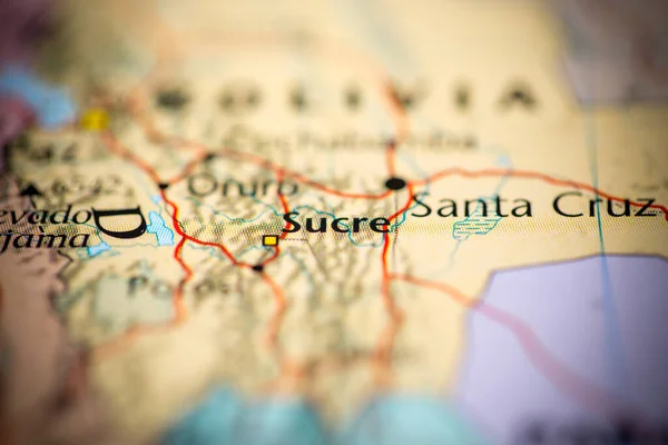 Sucre Bolivia Mapa — Foto de Stock