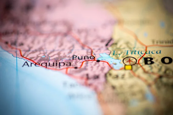 Puno Peru Interactieve Kaart — Stockfoto