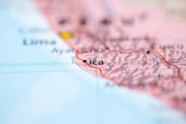 Ica Peru Auf Der Karte — Stockfoto