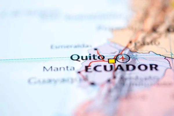 Quito Ekvádor Mapě — Stock fotografie