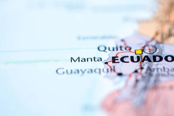 Manta Ecuador Mapa — Foto de Stock