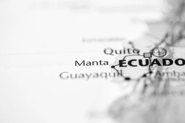 Manta Ecuador Mapa — Foto de Stock