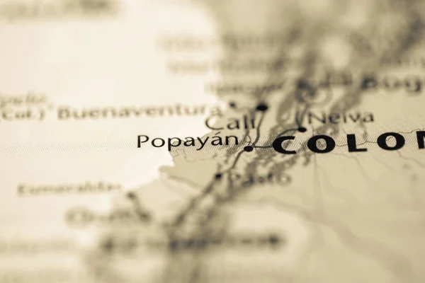 Popayán Colombia Mapa — Foto de Stock