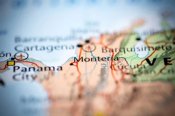 Monteria Colombia Interactieve Kaart — Stockfoto