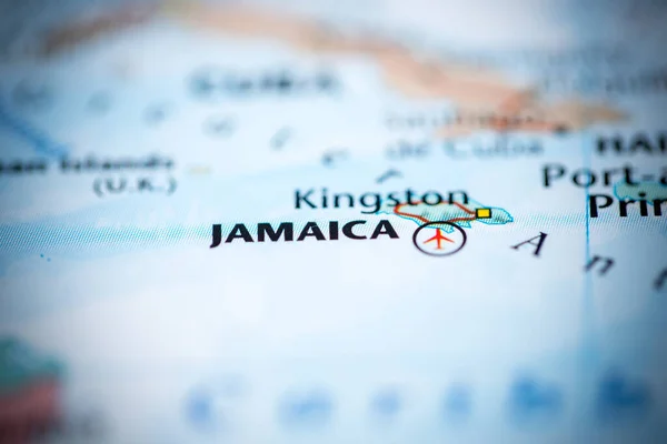 ジャマイカ地図上で — ストック写真