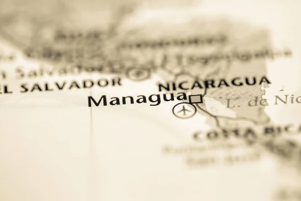 Managua Nicaragua Mapa — Foto de Stock