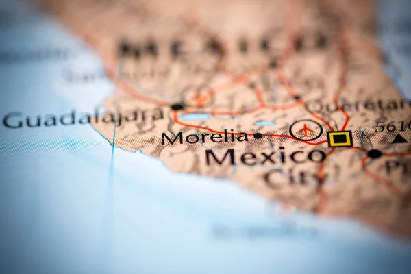 Morelia Mexiko Mapě — Stock fotografie