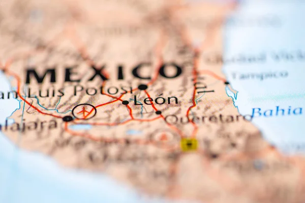 Leon México Mapa — Foto de Stock