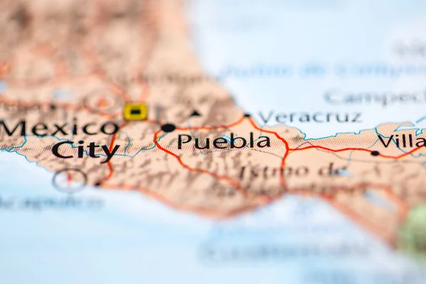 Puebla México Mapa — Fotografia de Stock