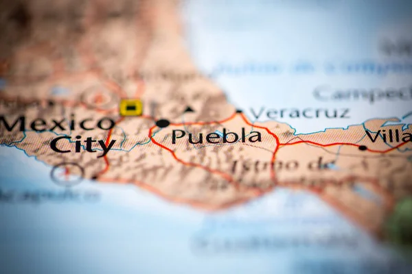 Puebla Mexiko Mapě — Stock fotografie