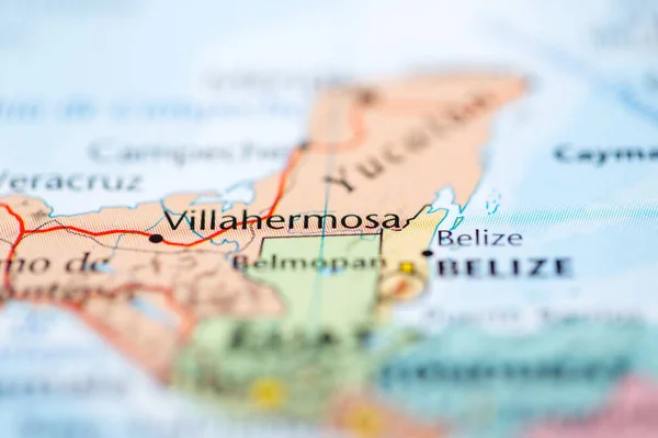 Villahermosa México Mapa — Foto de Stock