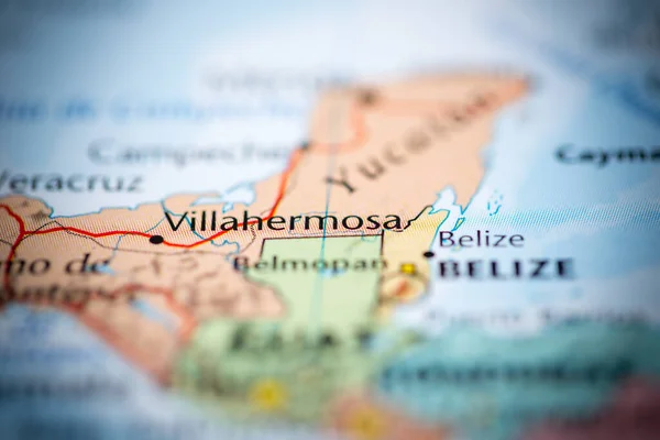 Villahermosa México Mapa — Foto de Stock