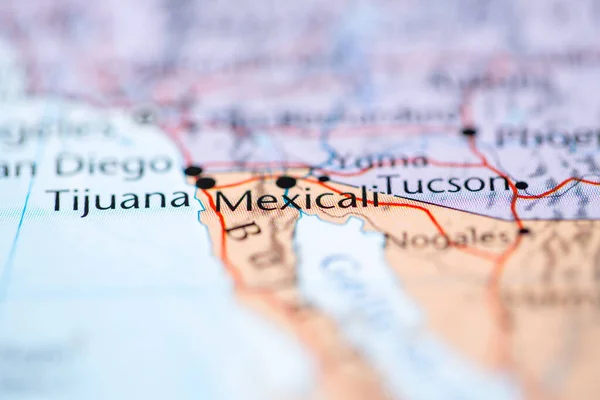 Mexicali Mexique Sur Carte — Photo