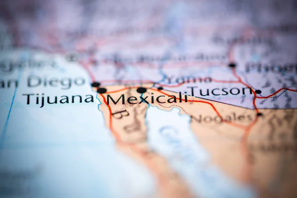 Μεξικάλι Μεξικό Στο Χάρτη — Φωτογραφία Αρχείου