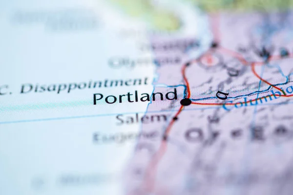 Portland Usa Mapě — Stock fotografie