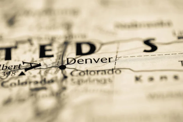 Denver Usa Mapě — Stock fotografie